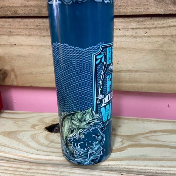 20 oz Born to fish, forced to work - Picture 2 of 3